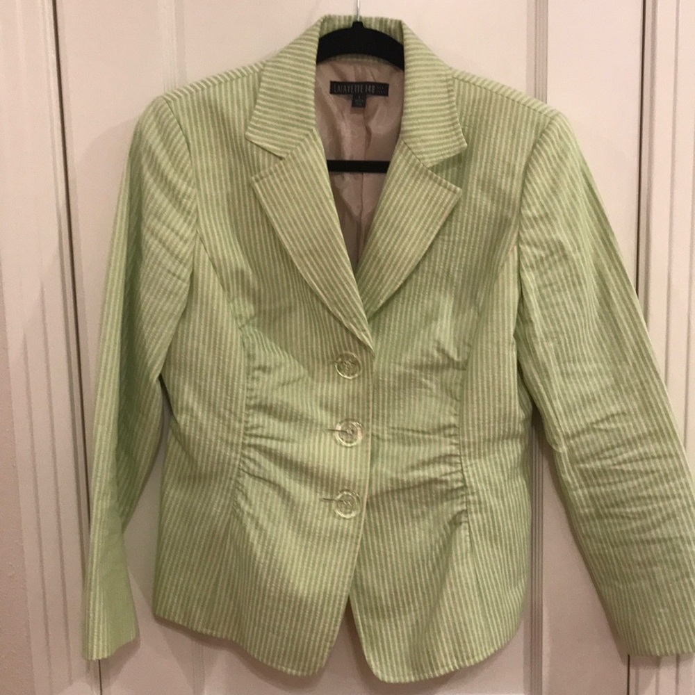 Seersucker Blazer in Springy green